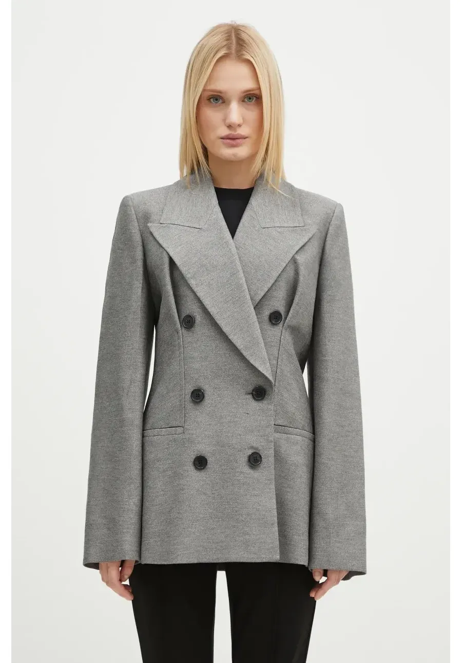 obrazek 1 JW Anderson marynarka Hourglass Tailored Jacket kolor szary oversize gładka JK0343.PG1640.929
