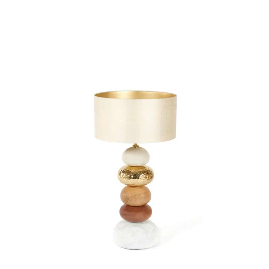 obrazek 1 Lampa stołowa z marmuru, drewna egzotycznego i kutego metalu - Ginger & Jagger
