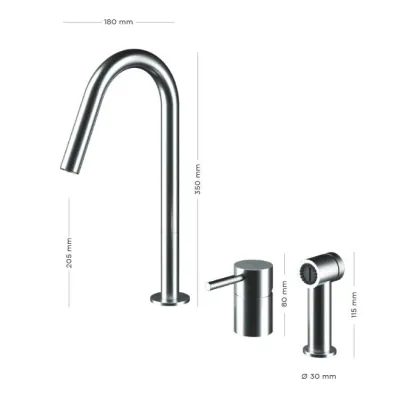 Zdjęcie Funkcjonalne akcesorium do kuchni w postaci kranu dwuotworowego z bocznym spryskiwaczem