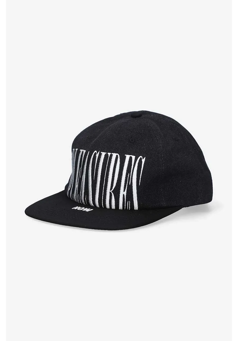 obrazek 1 PLEASURES czapka z daszkiem bawełniana kolor czarny z aplikacją P23SP069-DENIM