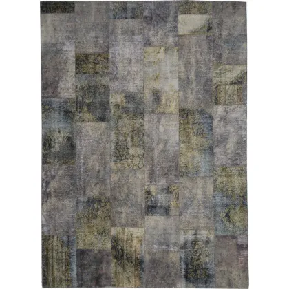 Zdjęcie Designerski brązowy dywan perski - PATCHWORK GOLD 0649