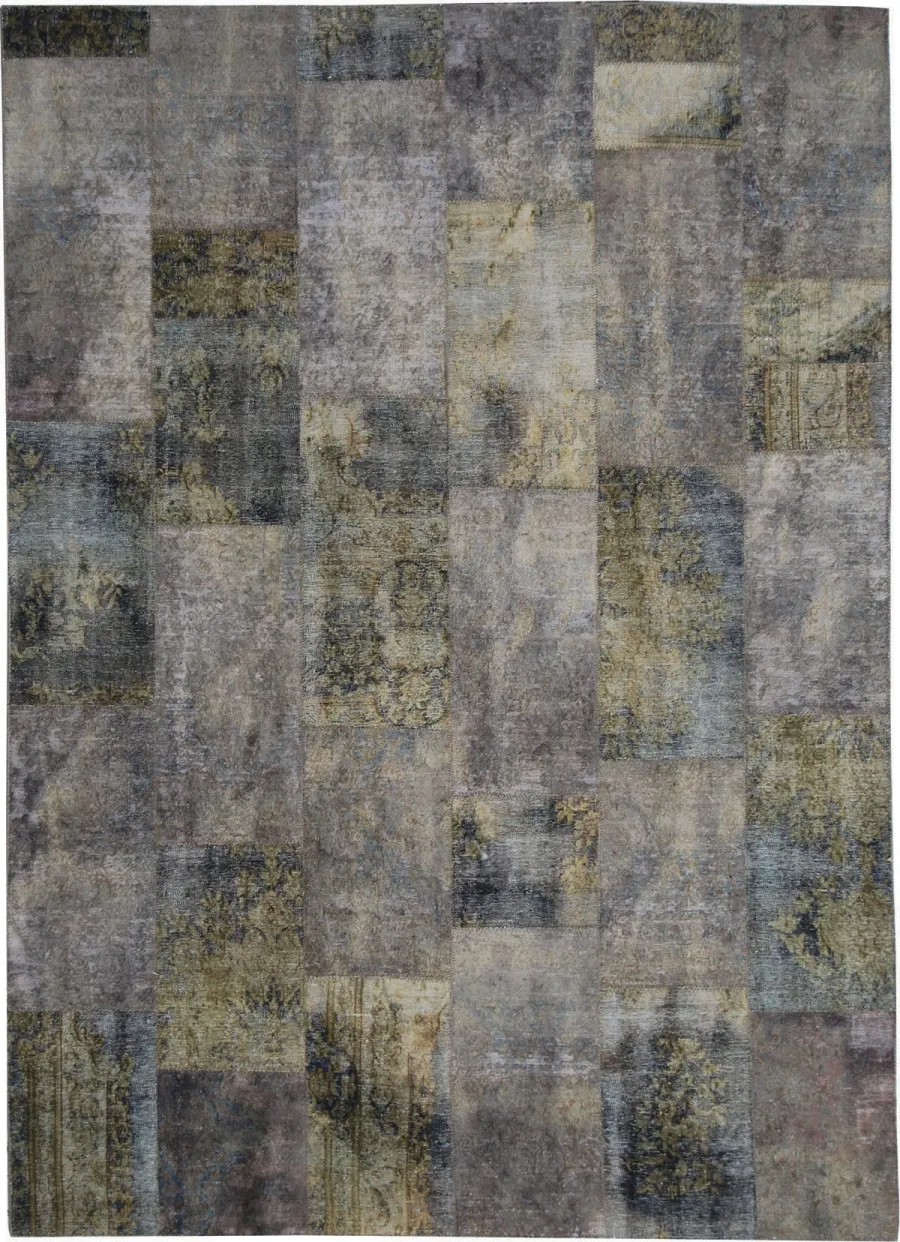 obrazek 1 Designerski brązowy dywan perski - PATCHWORK GOLD 0649