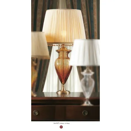 Picture Beautiful lamp with a conical shade and gold beads - Il Paralume Marina
