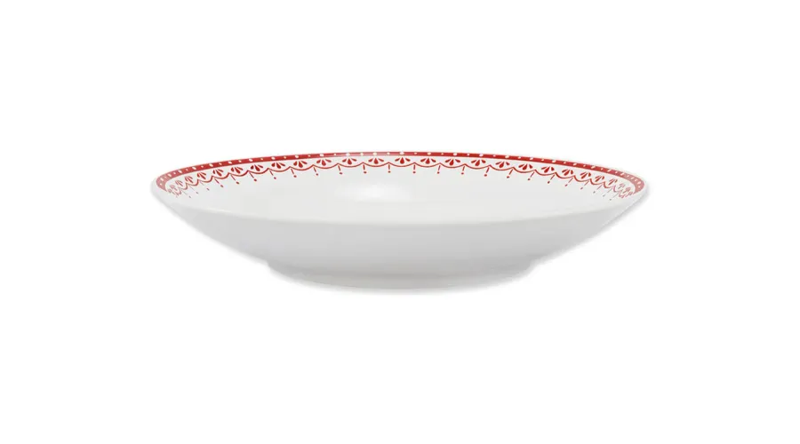 obrazek 2 Ekskluzywny głęboki porcelanowy talerz zdobiony delikatnym czerwonym motywem – Leander