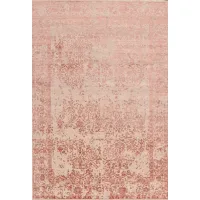 Picture Beige and pink woolen rug, hand-woven from India - Jordan