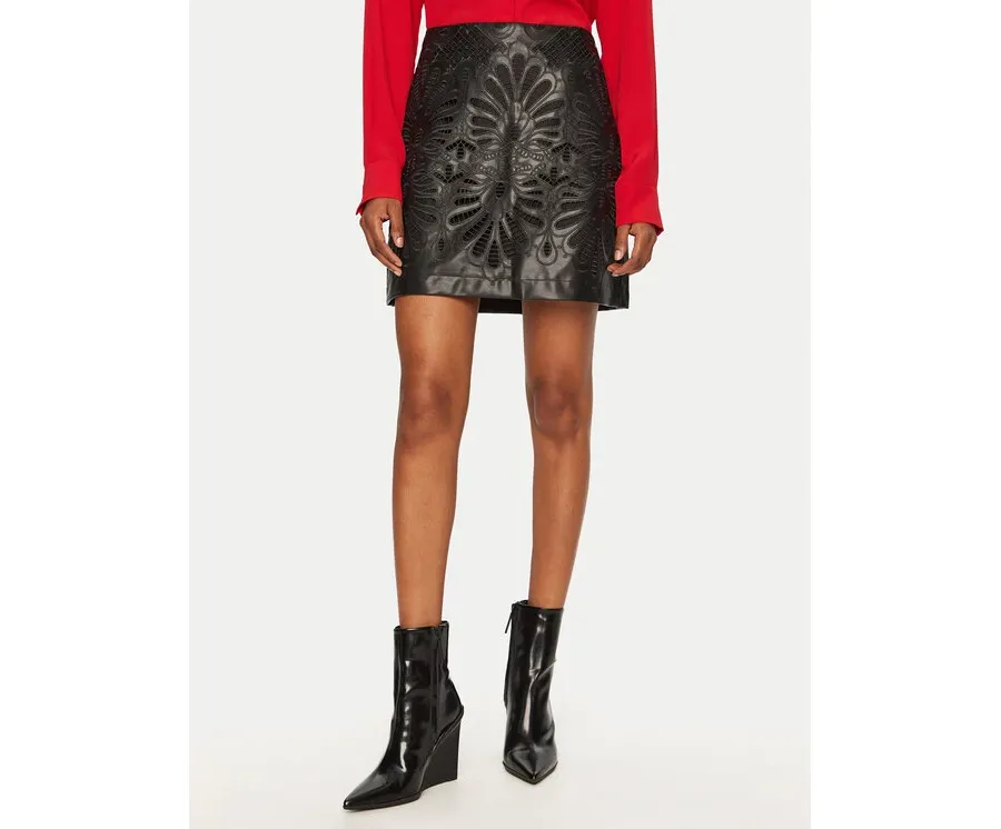 obrazek 1 Vero Moda Spódnica z imitacji skóry Rocky 10330112 Czarny Slim Fit