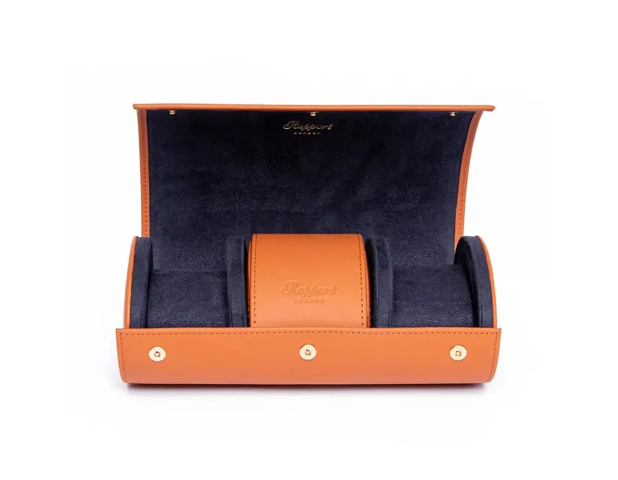 obrazek 1 Oryginalne etui skórzane w kształcie rolki na trzy zegarki