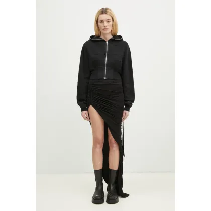 Zdjęcie Rick Owens bluza bawełniana Collage Gimp damska kolor czarny z kapturem gładka DS01E3233.F