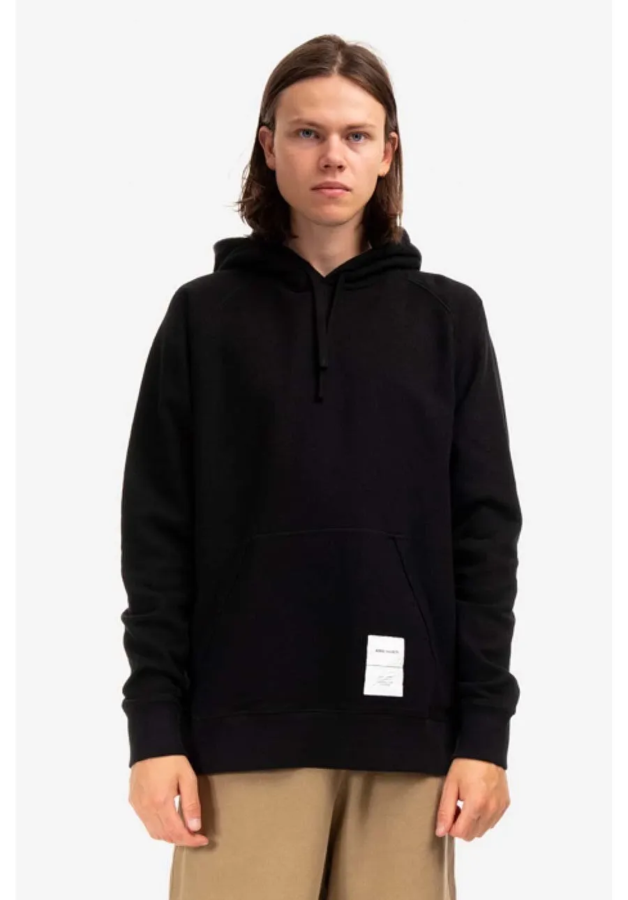 obrazek 1 Norse Projects bluza bawełniana Kristian Tab Series Hood męska kolor czarny z kapturem gładka N20.1294.9999-9999