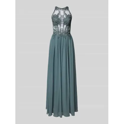 Zdjęcie Sukienka wieczorowa z kwiatowym obszyciem z koronki