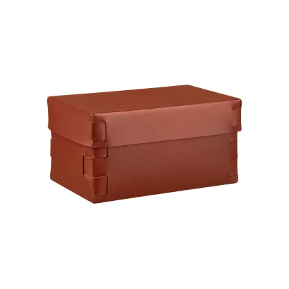 Zdjęcie Stylowe skórzane pudełko Snob 25x15xH13,5 cm w kolorze burgundowym