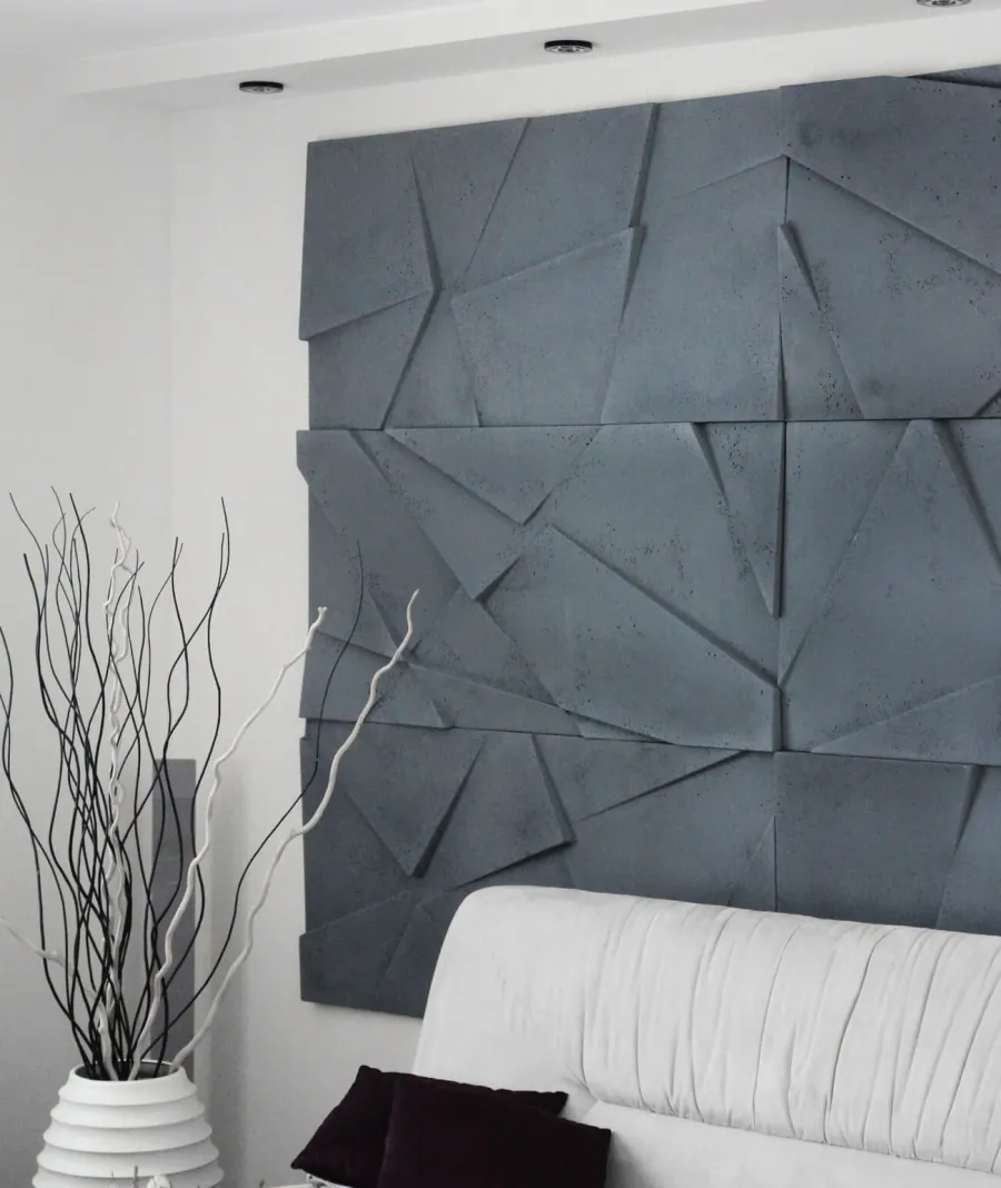 obrazek 1 120x60 cm VT - PB05 (B8 antracyt) KRYSZTAŁ - panel dekor 3D beton architektoniczny A