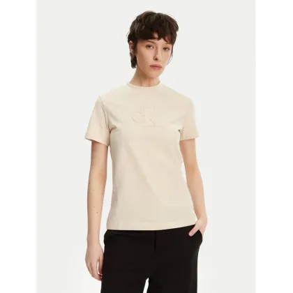 Zdjęcie Calvin Klein Jeans T-Shirt J20J225256 Beżowy Regular Fit