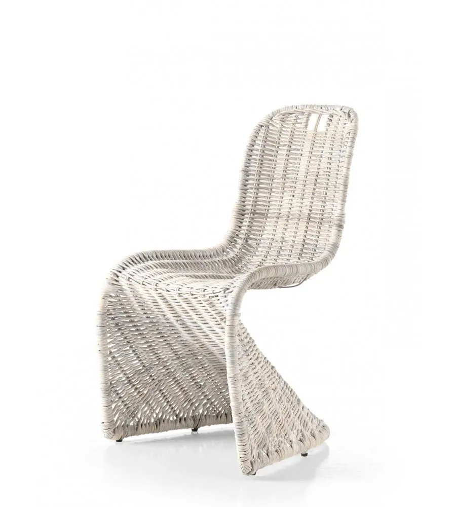 obrazek 1 Designerskie, białe krzesło Relax z naturalnego rattanu, z Włoch - Zanini