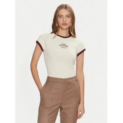 Zdjęcie Tommy Hilfiger T-Shirt WW0WW43898 Beżowy Slim Fit