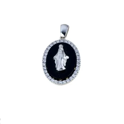 Zdjęcie Cudowna Madonna z cyrkoniami i onyksem wym.20x15mm.