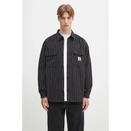 Zdjęcie Carhartt WIP kurtka bawełniana Hendry Shirt Jac kolor czarny przejściowa I034827.2MB02