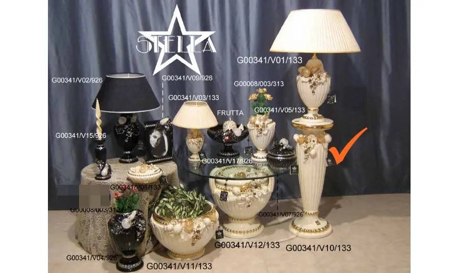 obrazek 1 Ekskluzywna beżowa ceramiczna kolumna zdobiona złotem