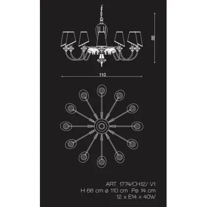 Zdjęcie Żyrandol z chromowanych mosiężnych elementów fuzyjnych i florenckich kryształowych róż - Il Paralume Marina