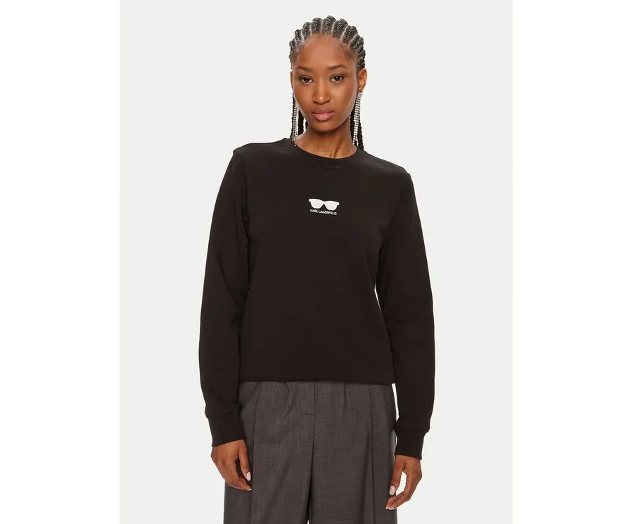 obrazek 1 KARL LAGERFELD Bluza 245W1813 Czarny Regular Fit