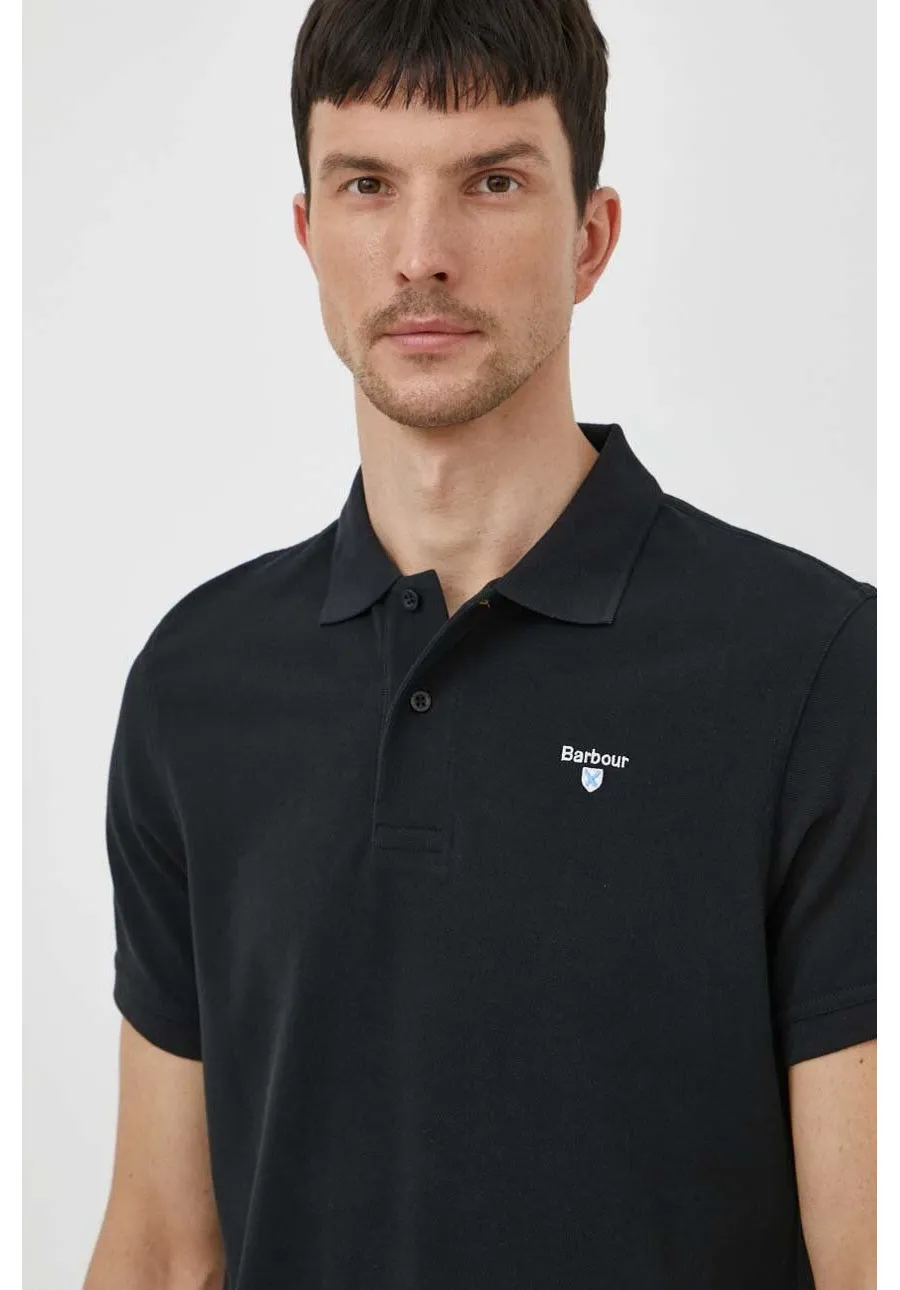 obrazek 1 Barbour polo bawełniane kolor czarny gładki MML0358
