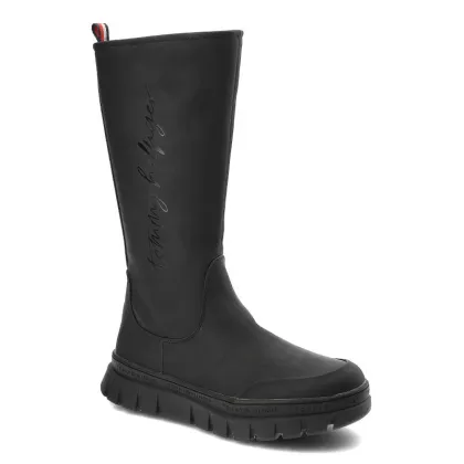 Zdjęcie Czarne Kozaki Tommy Hilfiger Modne Buty Damskie