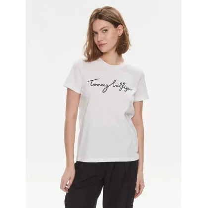 Zdjęcie Tommy Hilfiger T-Shirt Signature WW0WW41674 Biały Regular Fit