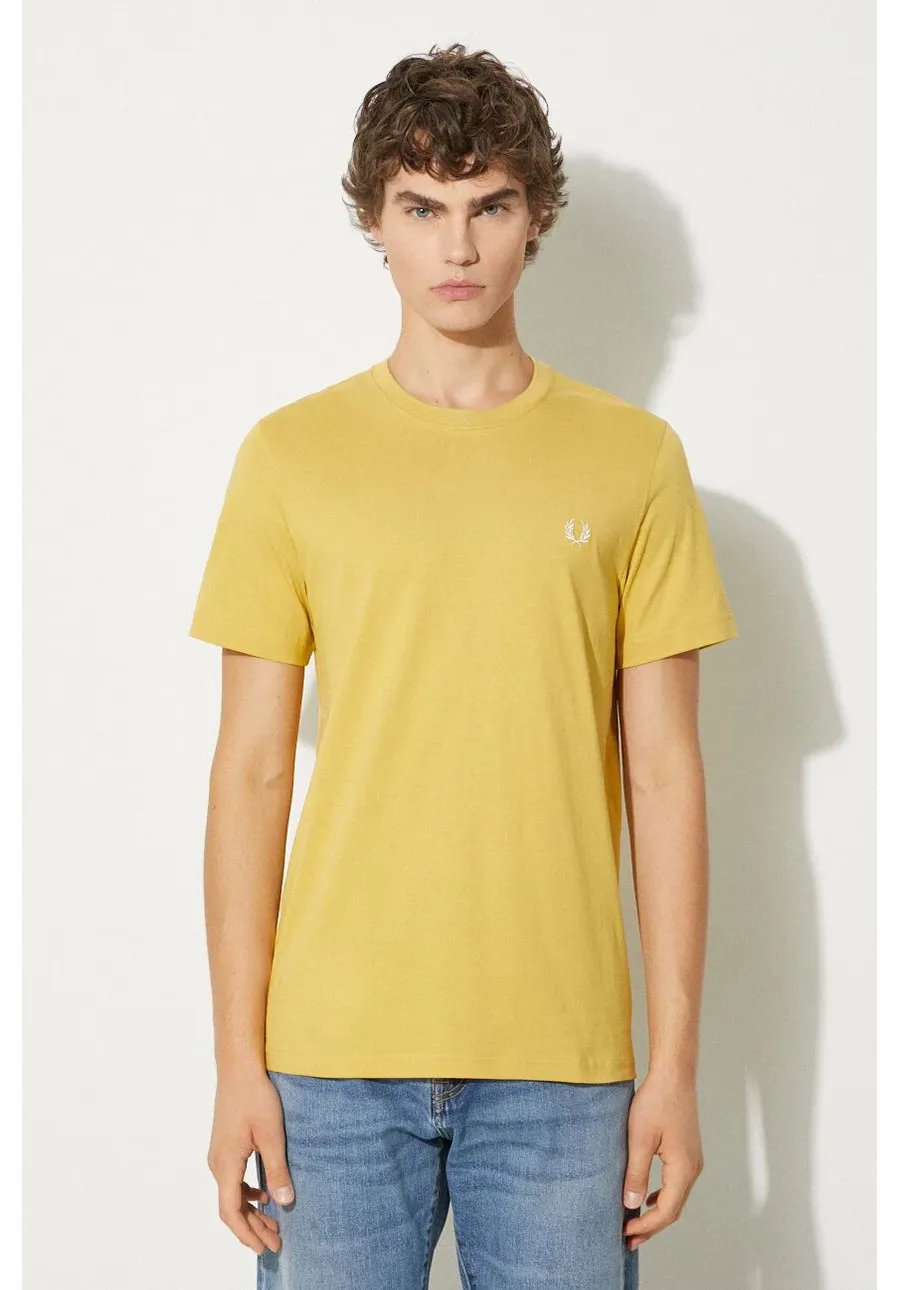 obrazek 1 Fred Perry t-shirt bawełniany Crew Neck T-Shirt męski kolor żółty gładki M1600.W48