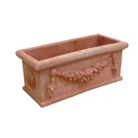 Picture Rectangular decorative terracotta flower pot for the garden