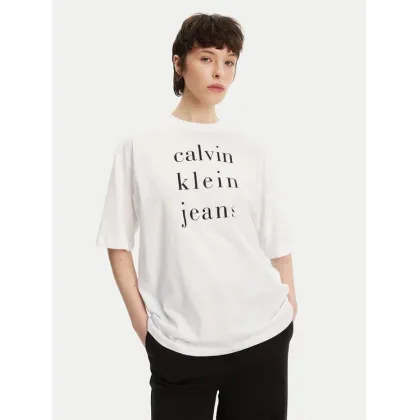 Zdjęcie Calvin Klein Jeans T-Shirt LV047B827G Biały Relaxed Fit