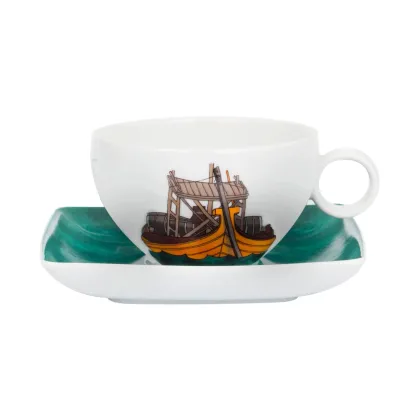 Picture Luxurious porcelain tea cup and saucer - Vista Alegre