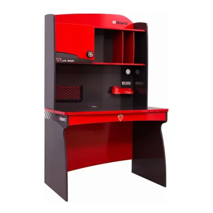 Zdjęcie Czerwono-czarne biurko z nastawką do pokoju małego pasjonata samochodów - Cilek