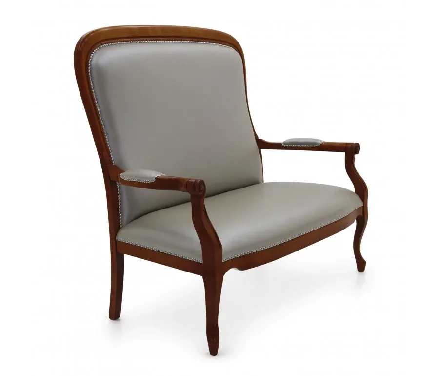 obrazek 2 Srebrna prestiżowa sofa 2-osobowa w stylu ludwikowskim - Sevensedie