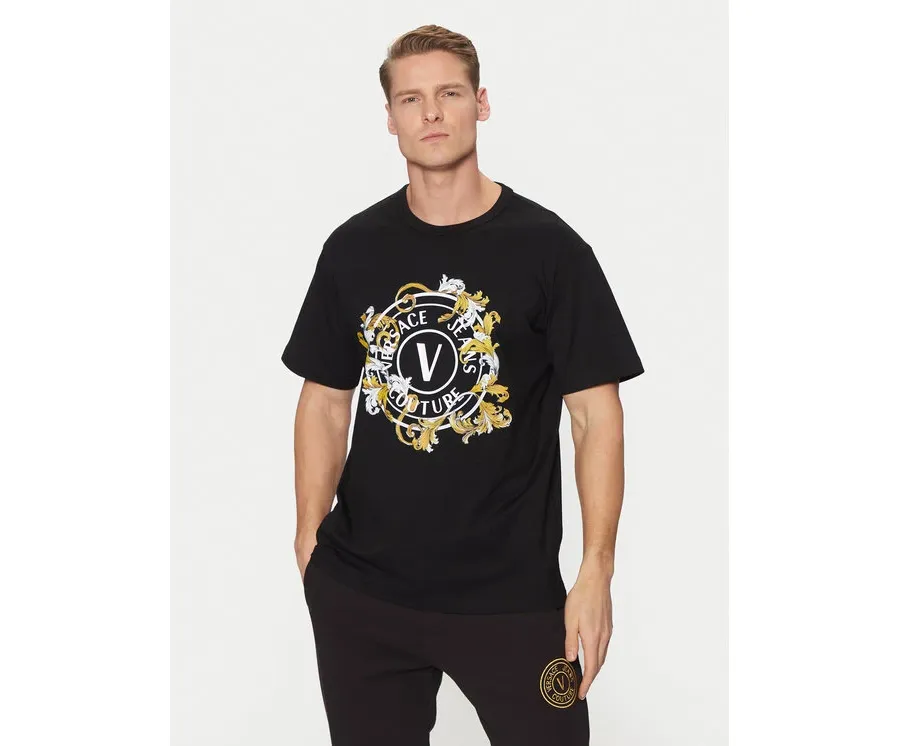 obrazek 1 Versace Jeans Couture T-Shirt 78GAHC01 Czarny Regular Fit