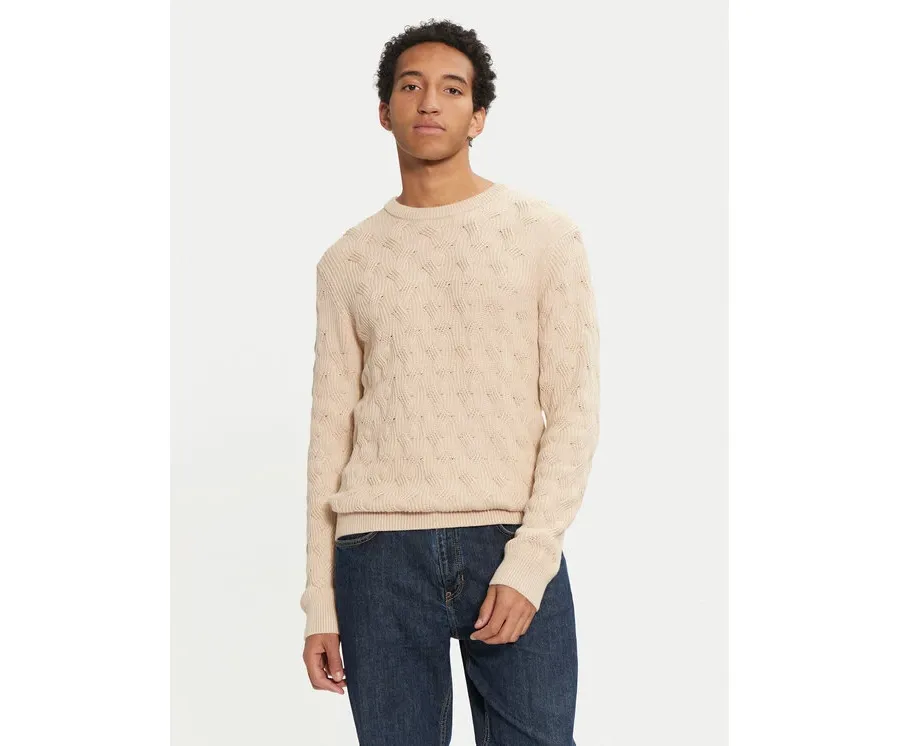 obrazek 1 Selected Homme Sweter 16094503 Beżowy Regular Fit