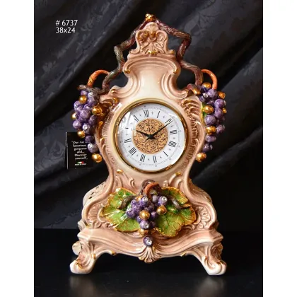 Zdjęcie Ekskluzywny zegar ceramiczny w stylu barokowym