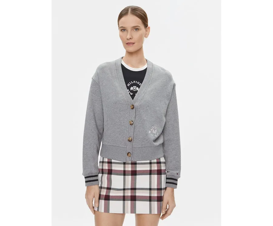 obrazek 1 Tommy Hilfiger Kardigan Varsity WW0WW39141 Szary Regular Fit