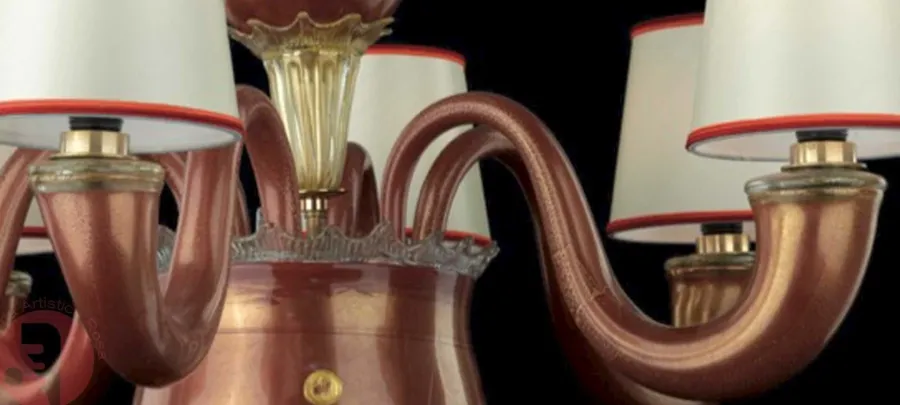 obrazek 2 Ekskluzywny sześcioramienny żyrandol ze szkła Murano - Vetreria Artistica Rosa