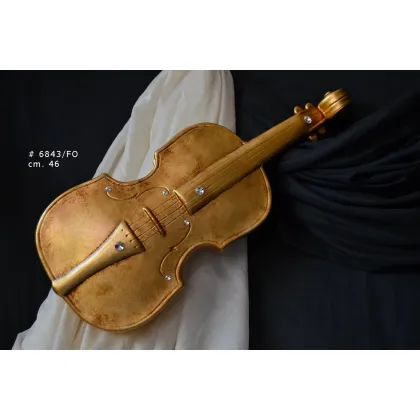 Zdjęcie Piękna gitara ceramiczna z kryształkami jako stylowa dekoracja do domu
