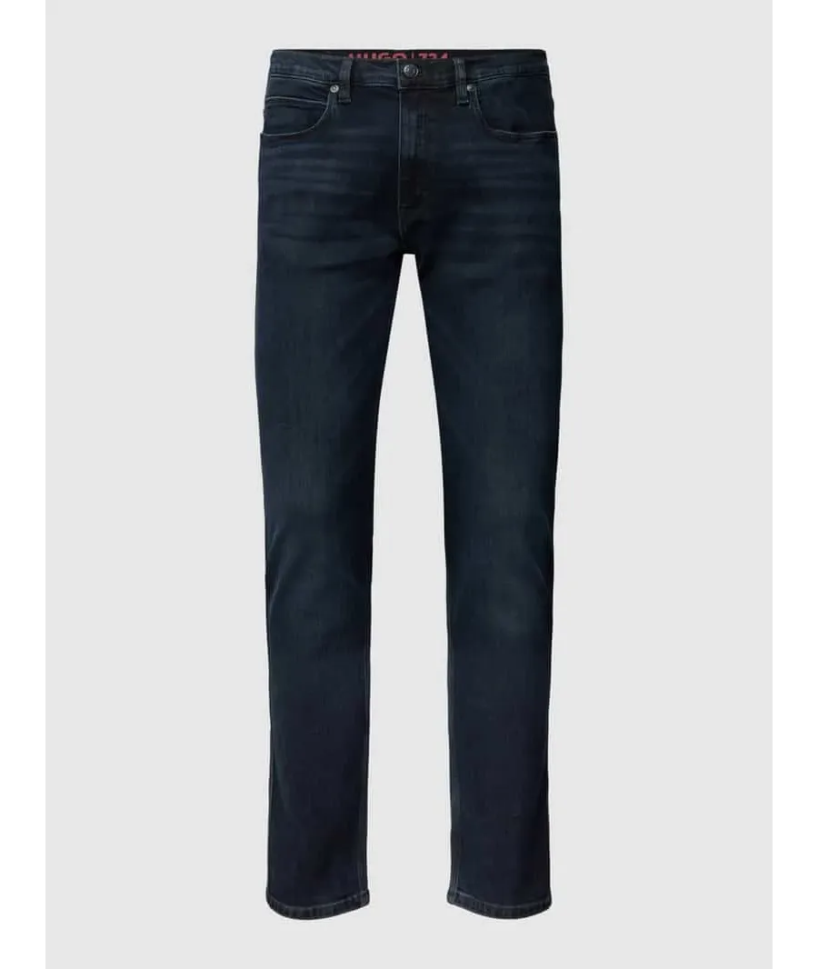 obrazek 1 Jeansy o kroju straight fit z dodatkiem streczu model ‘HUGO 734’