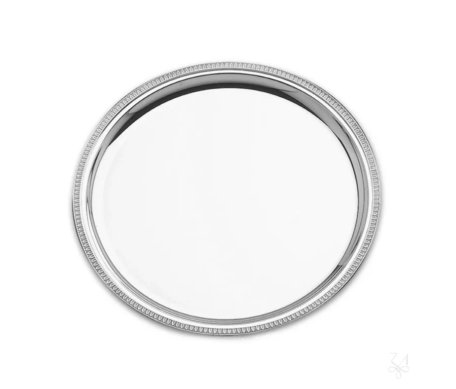 obrazek 1 Srebrny talerz na ciasto Impero o klasycznym designie - Zaramella Argenti