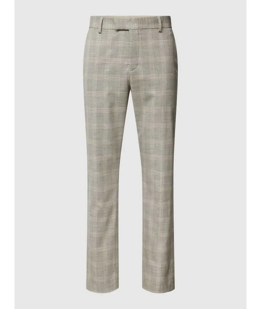 obrazek 1 Spodnie do garnituru o kroju slim fit ze wzorem w kratę glencheck model ‘NEIL’