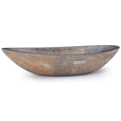 Zdjęcie Prestiżowa umywalka 60 cm ORION BASIC – GRANITE, niebiesko-szary i ochra, lakier półmatowy