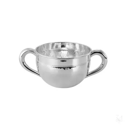 Picture Beautiful, stylish silver children's mug with two handles - Zaramella Argenti