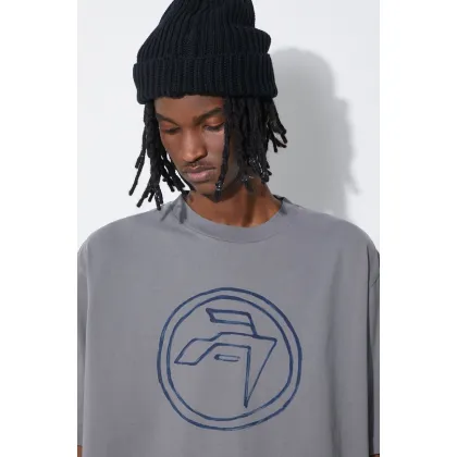 Zdjęcie AMBUSH t-shirt bawełniany Hand Drawn Emblem męski kolor szary z nadrukiem BMAA007S24JER