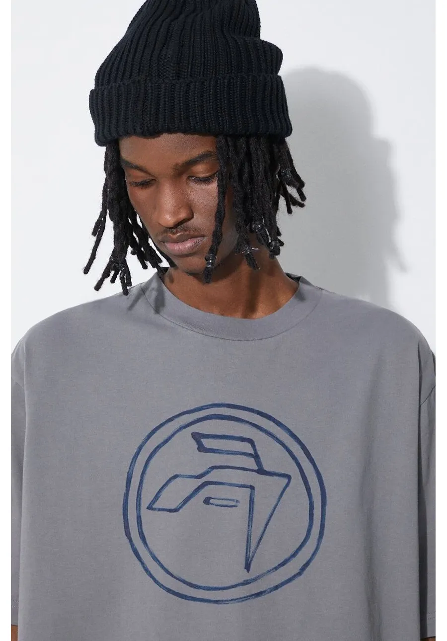 obrazek 1 AMBUSH t-shirt bawełniany Hand Drawn Emblem męski kolor szary z nadrukiem BMAA007S24JER