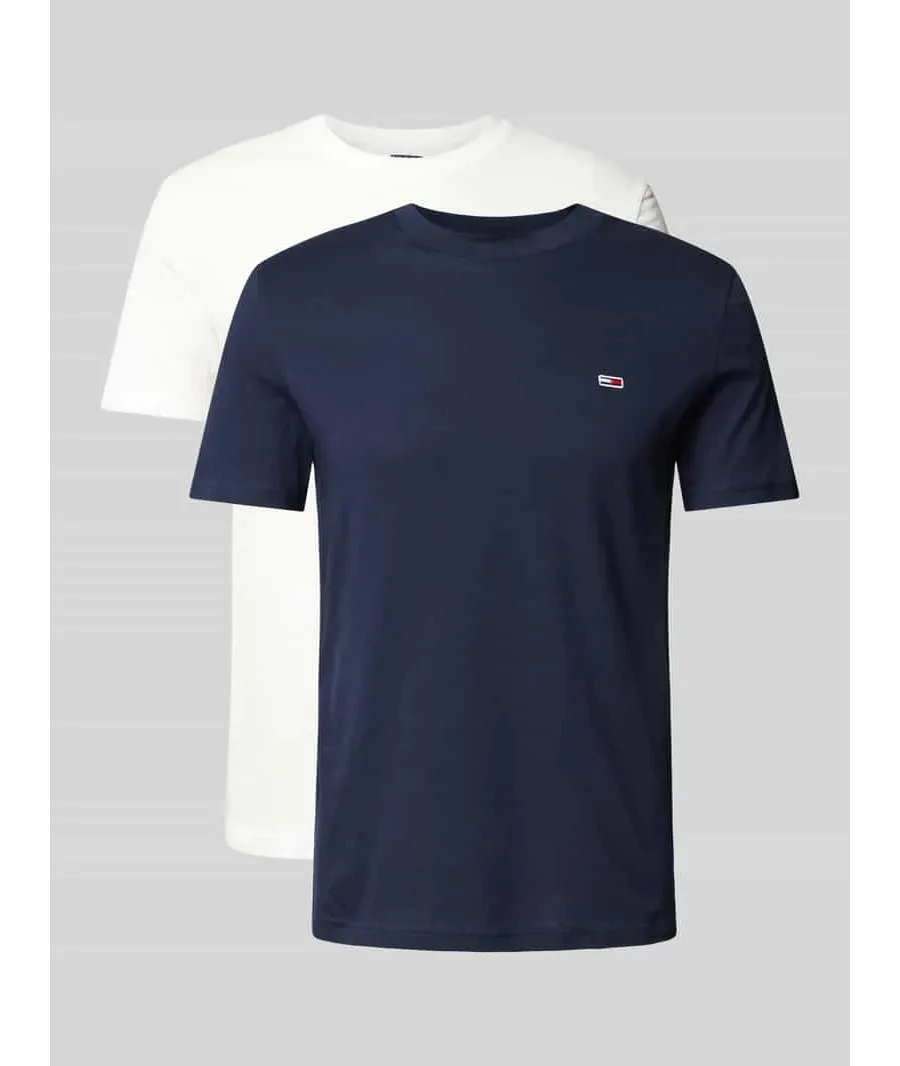 obrazek 1 T-shirt o kroju slim fit z wyhaftowanym logo