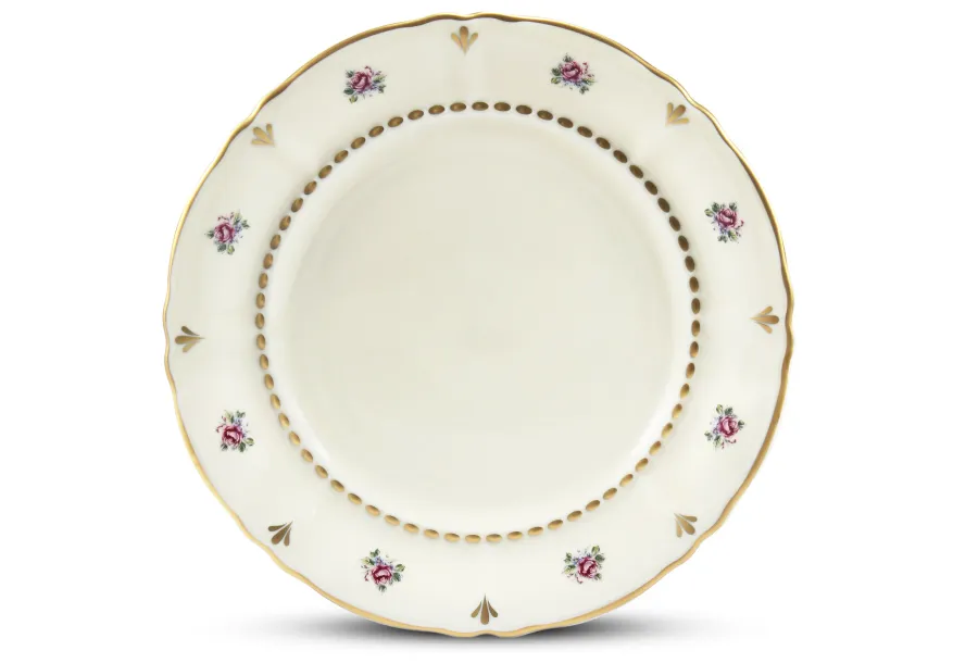 obrazek 5 Stylowa 25-częściowa zastawa obiadowa z porcelany z klasycznej kolekcji Bohemian rose ivory – Leander