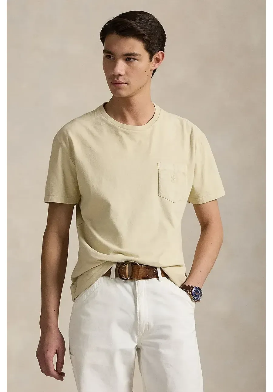 obrazek 1 Polo Ralph Lauren t-shirt bawełniany Tee męski kolor beżowy gładki 710969628