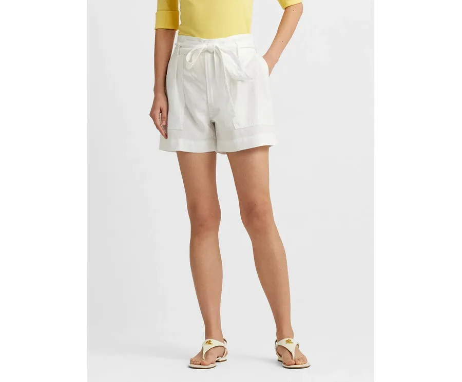 obrazek 1 Lauren Ralph Lauren Szorty materiałowe 200862093001 Biały Relaxed Fit LAUREN RALPH LAUREN